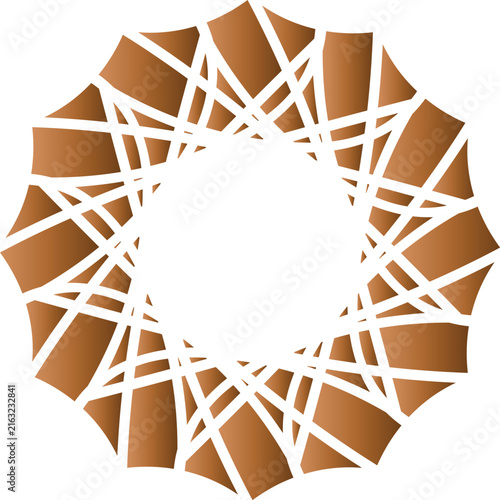 Copper and brown geometric mandala vector design and pattern