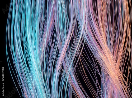 Abstract Colorful Flowing Lines and Waves with Vibrant Blue and Orange Light, Artistic Motion Pattern for Modern Wallpaper and Creative Background Design
