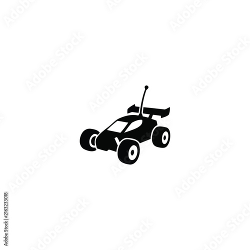 Remote control car silhouette, single object, black vector silhouette