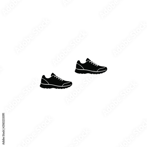 Running shoes silhouette, single object, black vector silhouette