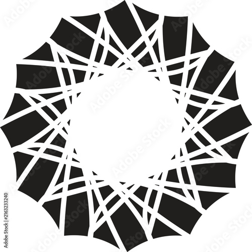 Black geometric star mandala vector art and intricate pattern