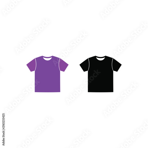 T-shirt silhouette, single object, black vector silhouette