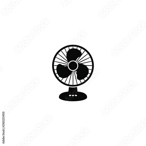 Table fan silhouette, single object, black vector silhouette