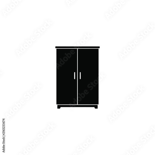  Wardrobe silhouette, single object, black vector silhouette