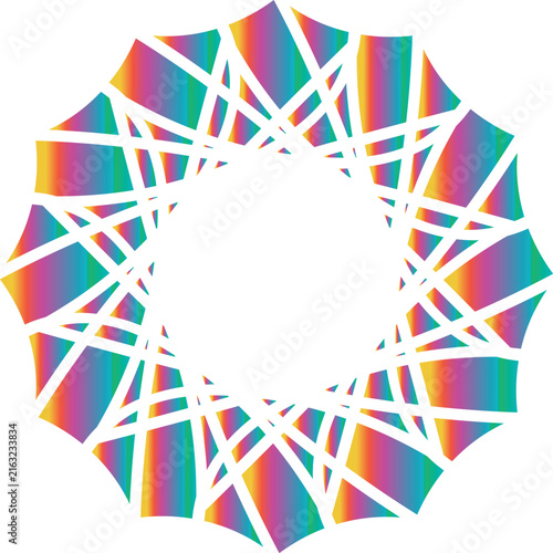 Rainbow spectral abstract mandala vector pattern and graphic art