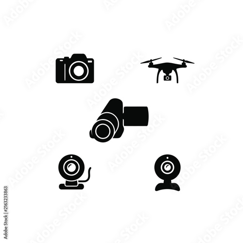 Digital camera,Webcam, Drone silhouette