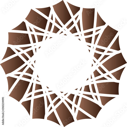 Brown abstract geometric mandala vector background and pattern