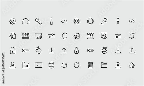 Obraz na plátne Settings line icon set