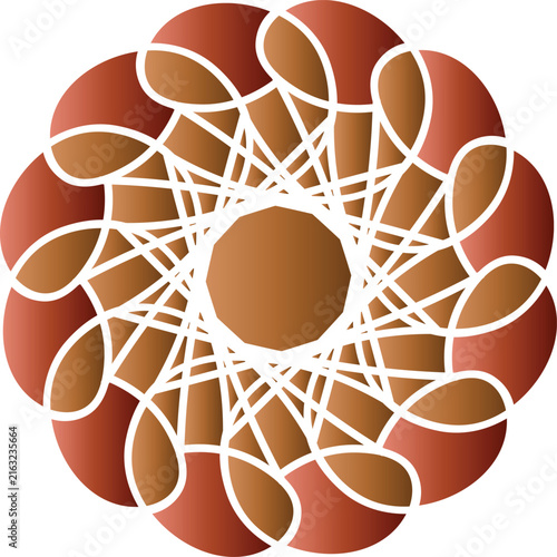 Dark copper and brown intricate mandala vector design element