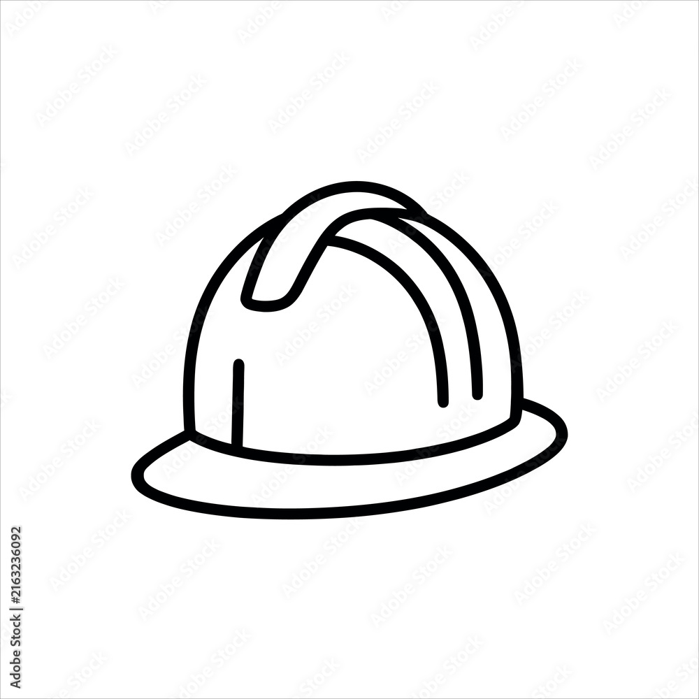 Fototapeta premium Construction hard hat icon, safety helmet vector, industrial work headwear