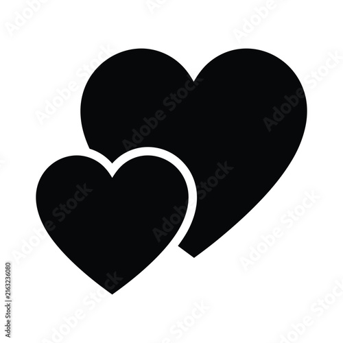 Two Hearts Icon Vector for Love and Valentine Design