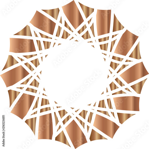 Bronze and brown metallic geometric mandala vector art and pattern
