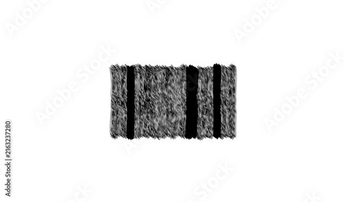 Stacked Multistrand Pulp Fiber Edge Layers black and white  Vector Illustration