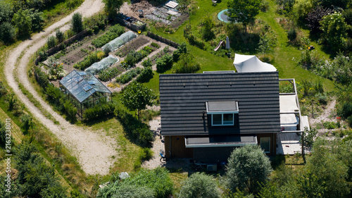 Aerial view of Sustainable Ecovillage Community
