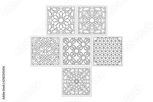 Elegant islamic geometric sketch collection high resolution picture
