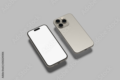 Phone 15 Pro Mockup Blank 3D Render
