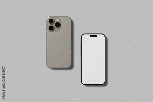 Phone 15 Pro Mockup Blank 3D Render