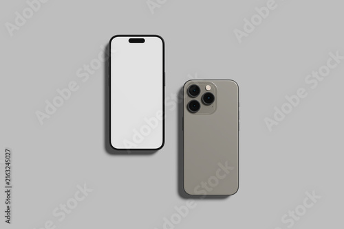 Phone 15 Pro Mockup Blank 3D Render