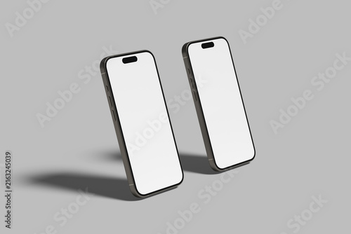 Phone 15 Pro Mockup Blank 3D Render