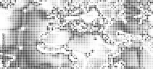 Monochrome gradient halftone dots background. Vector illustration. Abstract small grunge dots on white background.eps 10