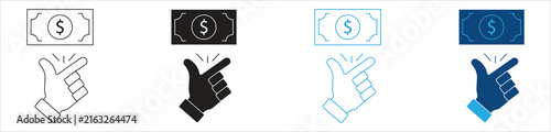 Financial Money-Making Icon Set, Representing Money Making, Pay Per Click, Quick Cash, Online Earnings, Income, Profit, Revenue, Digital Payments, and Financial Growth, Vector Illustration