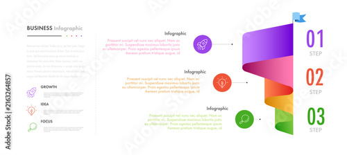 Infographic funnel 3d isometric 3 parts, option, level or step for strategy, marketing, data visualization, flowchart, development process vector