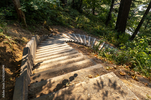 Fotografie Little Mountain Stairs In Forest Park Overlooking Chilliwack BC Canada — Winding