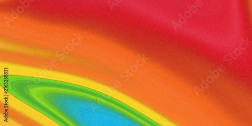 Canvas Print Vibrant rainbow abstract background, colorful liquid wave texture, bright orange