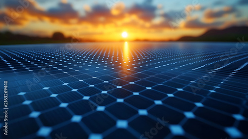solar panel and sun