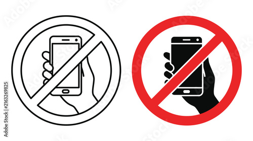 No mobile phones allowed sign black and red vector illustration