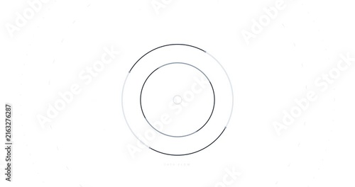 Rotating Dots Circular Data Interface Minimalist White