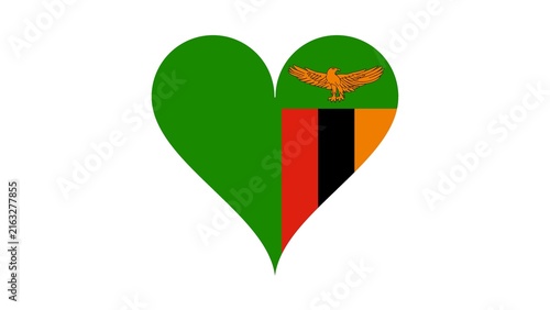 Republic of Zambia national flag isolated on white background. 