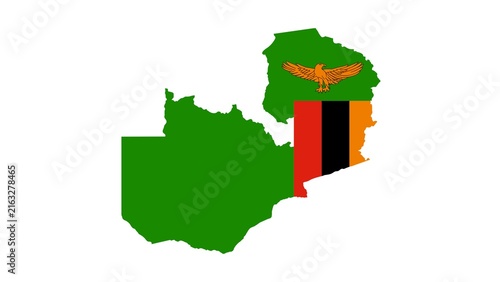Republic of Zambia national flag isolated on white background. 