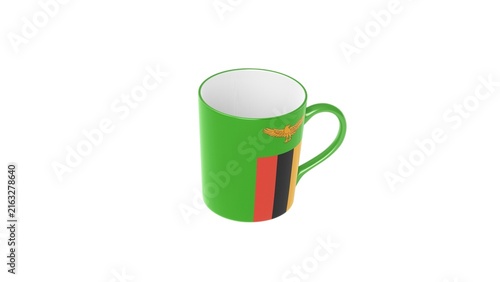 Republic of Zambia national flag isolated on white background. 
