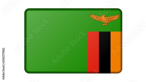 Republic of Zambia national flag isolated on white background. 