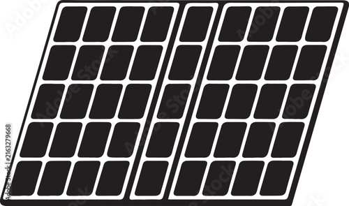 silhouette of solar panels on a white background