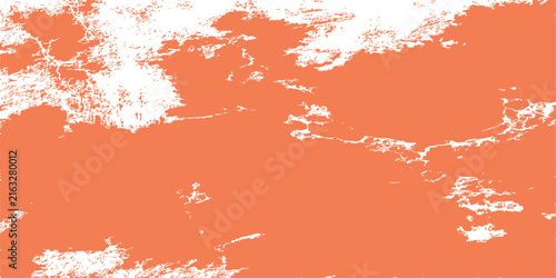 Distressed coral orange grunge texture with transparent background