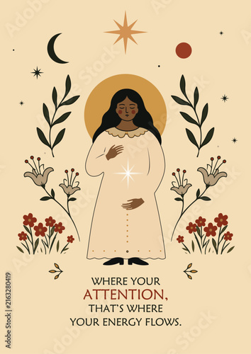 beautiful poster of the woman with inspirational quote
