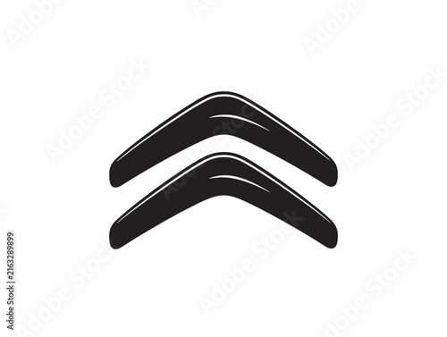 Double chevron arrow icon. Geometric abstract sign for navigation and direction.