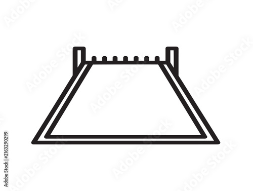 Red carpet icon. Event entrance symbol for VIP arrivals and luxury gala ceremonies.