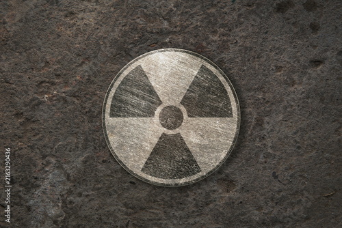 radiation hazard sign on grunge background