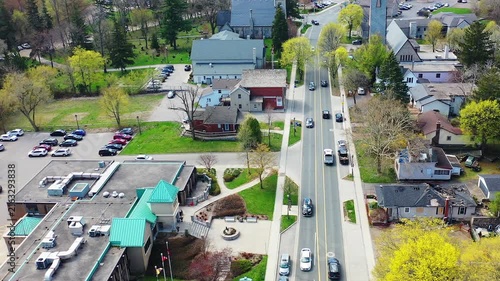 Aerial hyperlapse scene of Ancaster, Ontario, Canada in early fall 4K