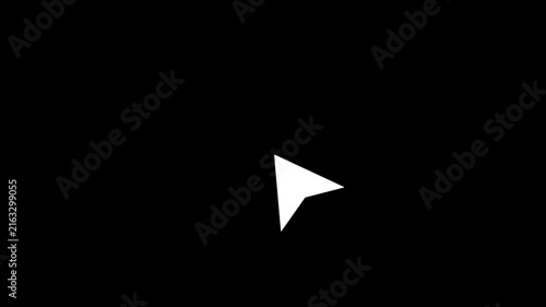  Mouse cursor arrow animation on black background.