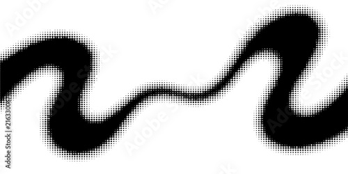 Vector illustration of a stylized black serpent isolated on a monochrome background
