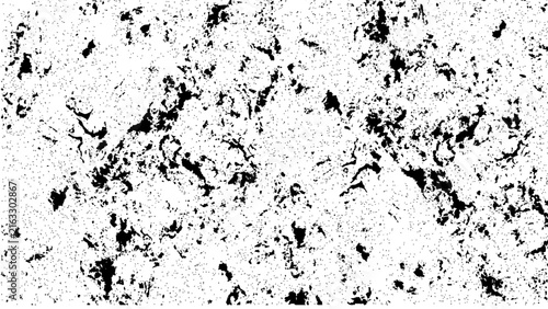 Grunge Ink Splatter Texture with Black Paint Stains, Distressed Brush Marks, Abstract Dirty Overlay, Vintage Rough Grunge Vector Background