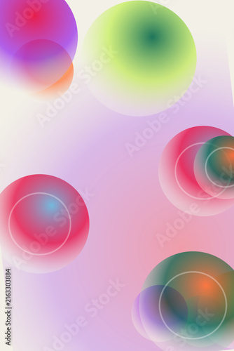 Abstract Gradient Background Featuring Soft Blurred Circles and Delicate Overlapping Ring Shapes
