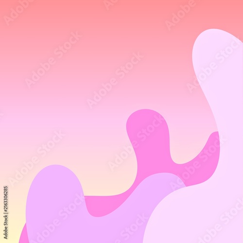 Minimalist aesthetic background with pink and yellow pastel wave lines