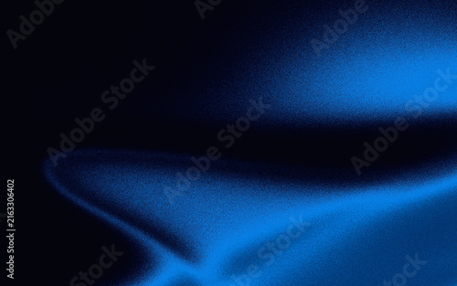 Fotografie Abstract dark blue background with soft glowing light waves and grainy texture,