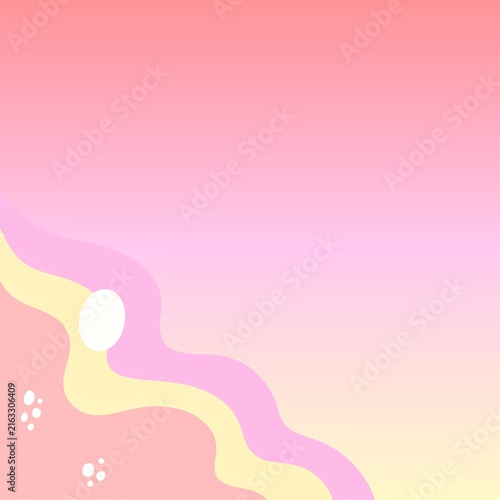 Minimalist aesthetic background with pink and yellow pastel wave lines