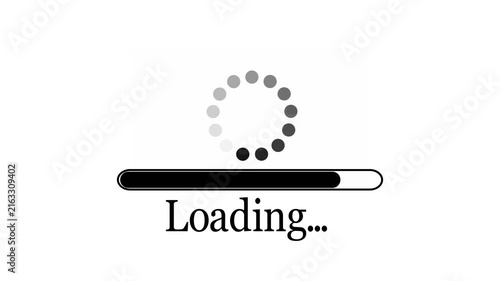 Loading progress bar animation on white background.